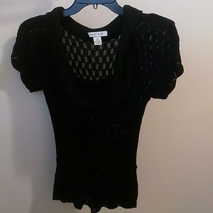 Beautiful black knit short sleeve sweater.